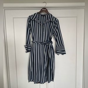 Lafayette 148 Striped Poplin Dress